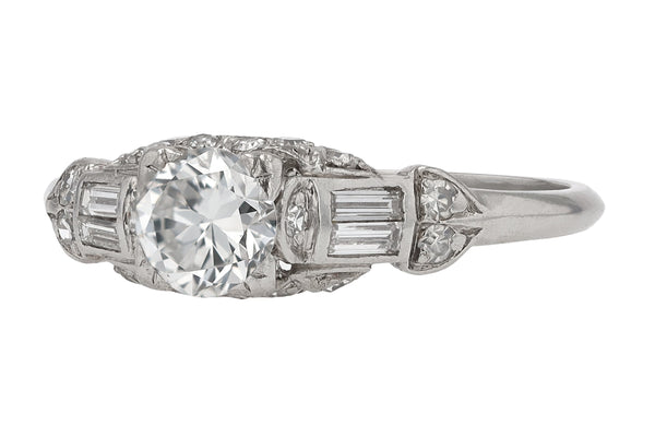 Shreve & Co. Art Deco Diamond 0.83 ctw Engagement Ring