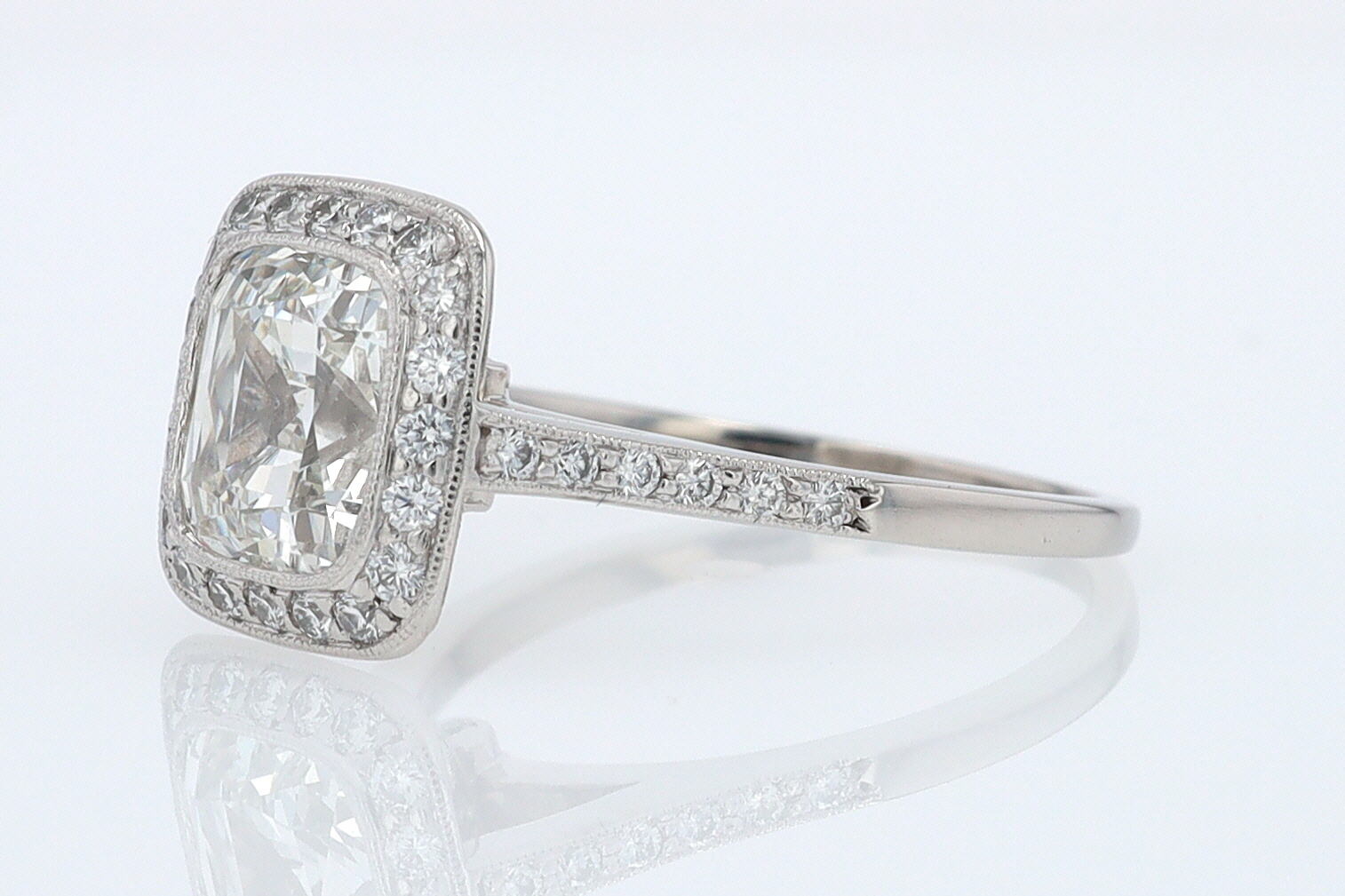 SOLD Tiffany & Co. 2.81 Carat Cushion Diamond Engagement Ring