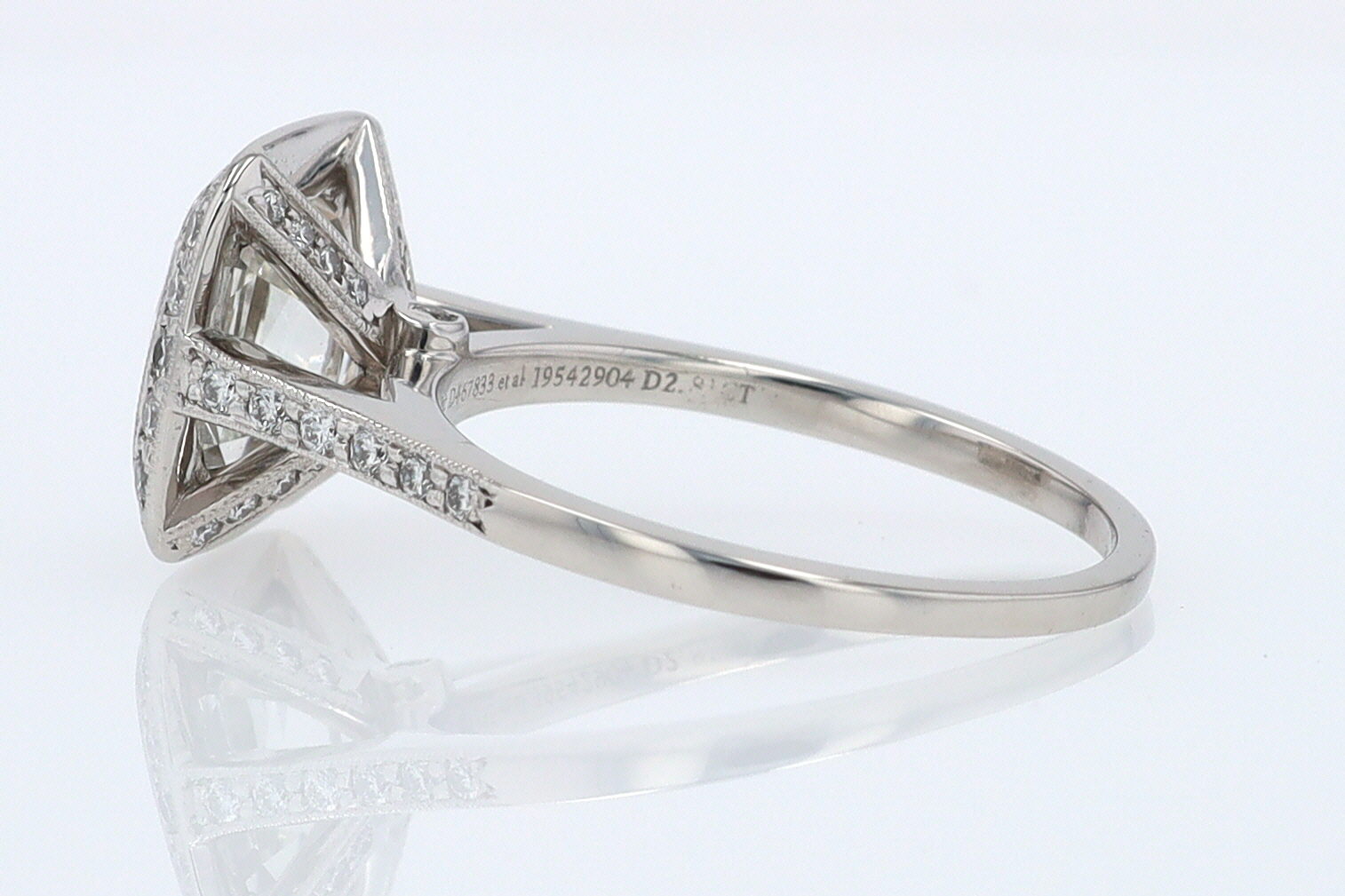 SOLD Tiffany & Co. 2.81 Carat Cushion Diamond Engagement Ring