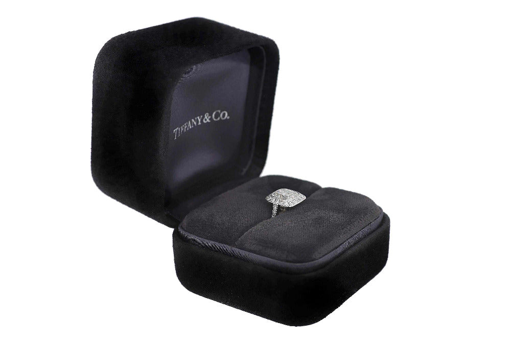 SOLD Tiffany & Co. 2.81 Carat Cushion Diamond Engagement Ring