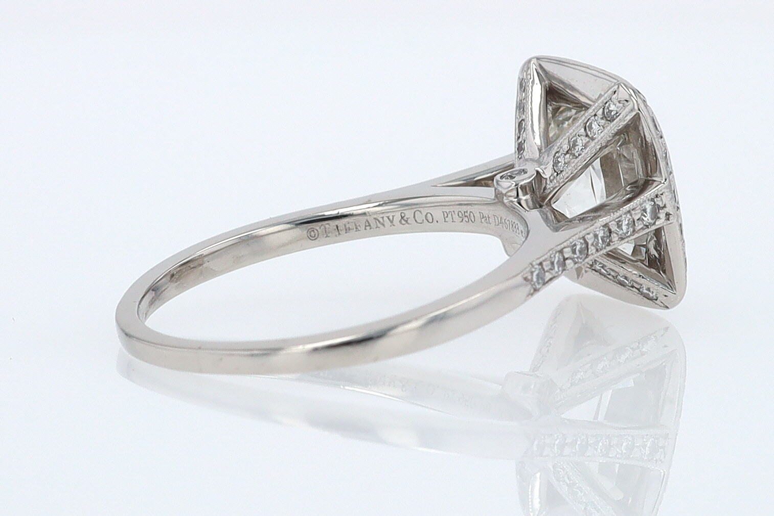 SOLD Tiffany & Co. 2.81 Carat Cushion Diamond Engagement Ring