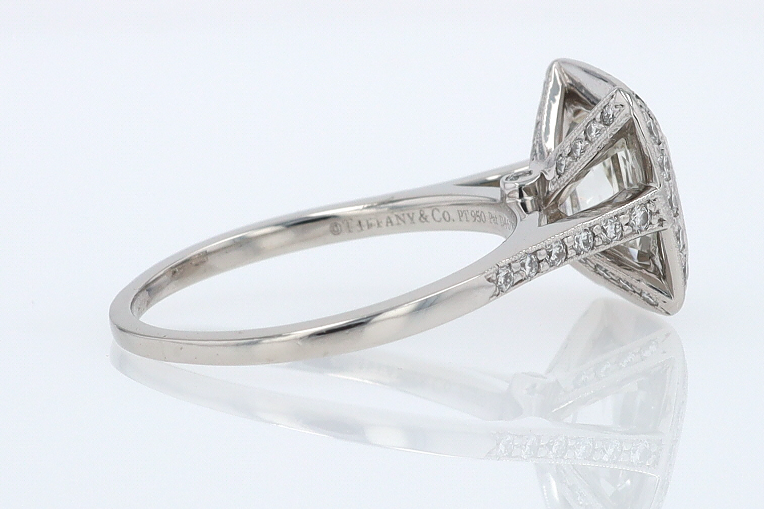 SOLD Tiffany & Co. 2.81 Carat Cushion Diamond Engagement Ring