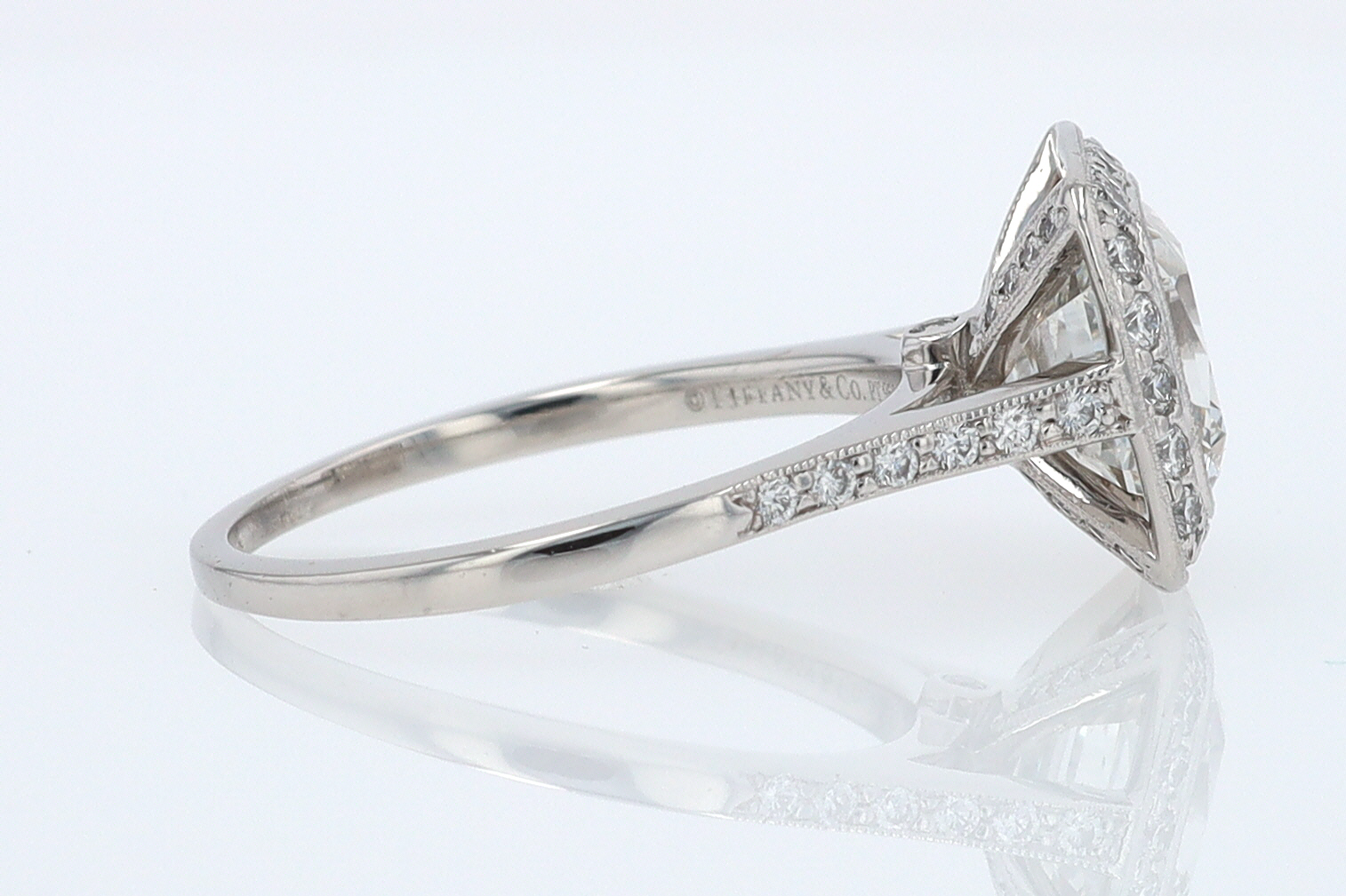 SOLD Tiffany & Co. 2.81 Carat Cushion Diamond Engagement Ring