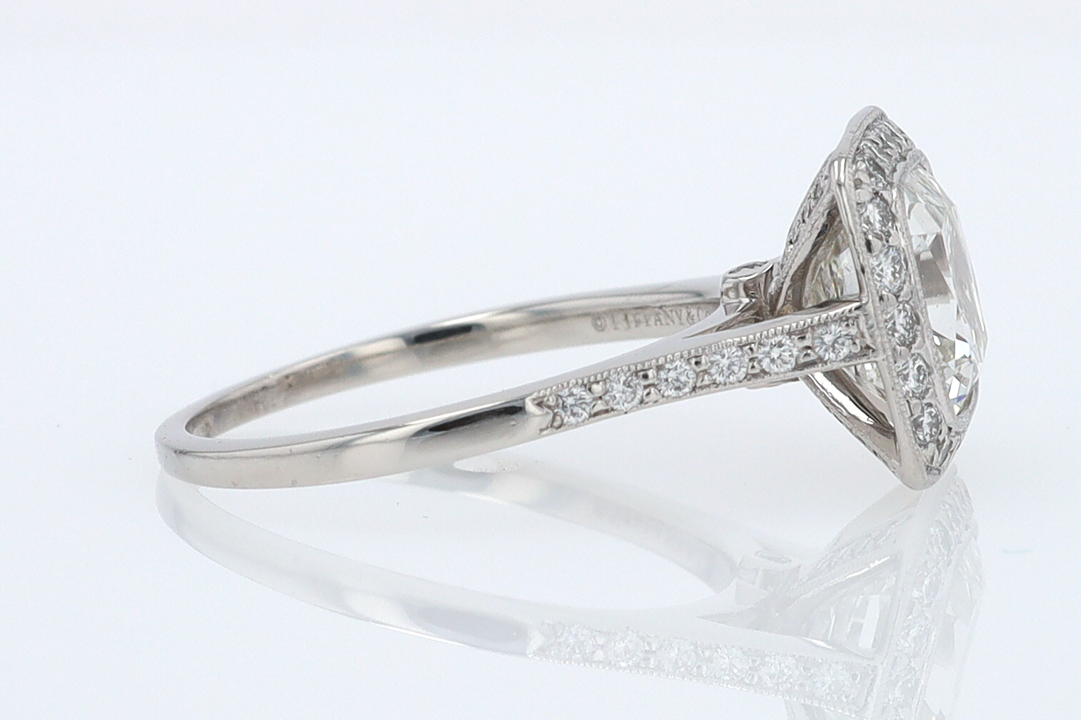 SOLD Tiffany & Co. 2.81 Carat Cushion Diamond Engagement Ring
