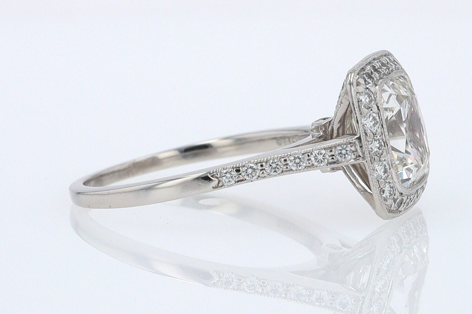 SOLD Tiffany & Co. 2.81 Carat Cushion Diamond Engagement Ring