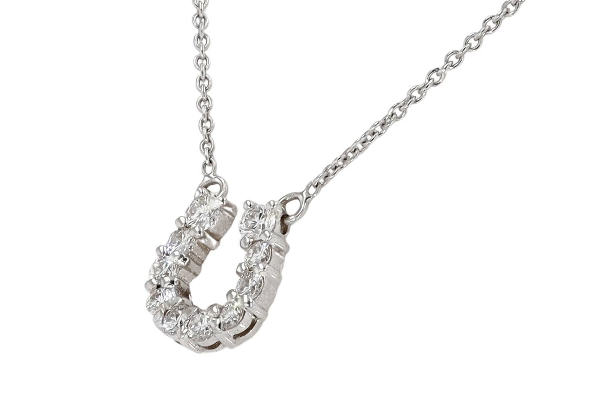 SOLD White Gold Equestrian Diamond Horseshoe Necklace