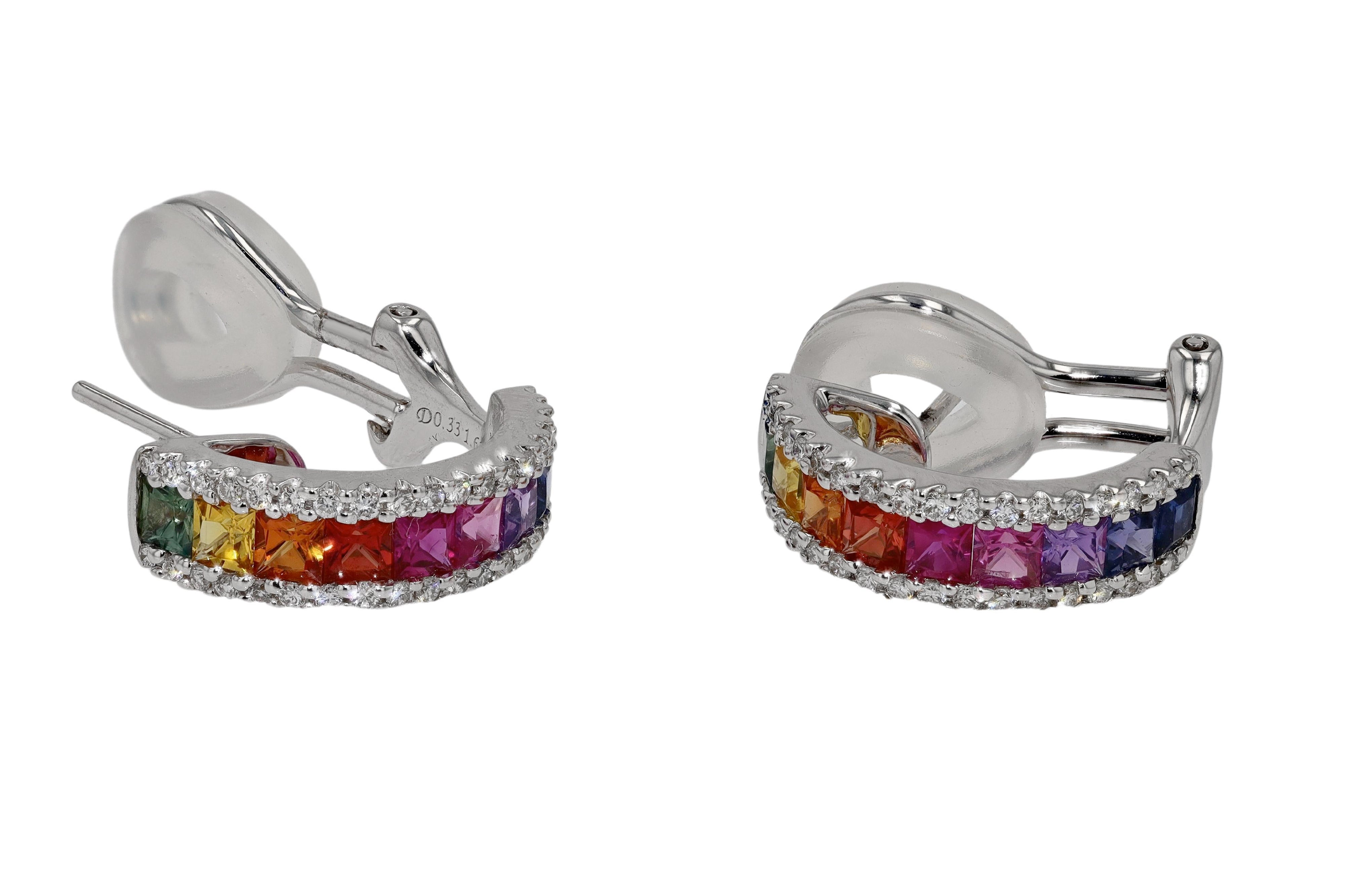 Sparkling Rainbow Sapphire Multi Color Earrings