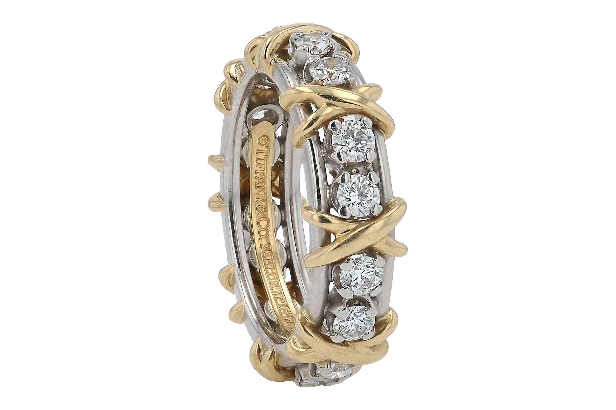 Tiffany & Co Signed Schlumberger Diamond Band Size 7