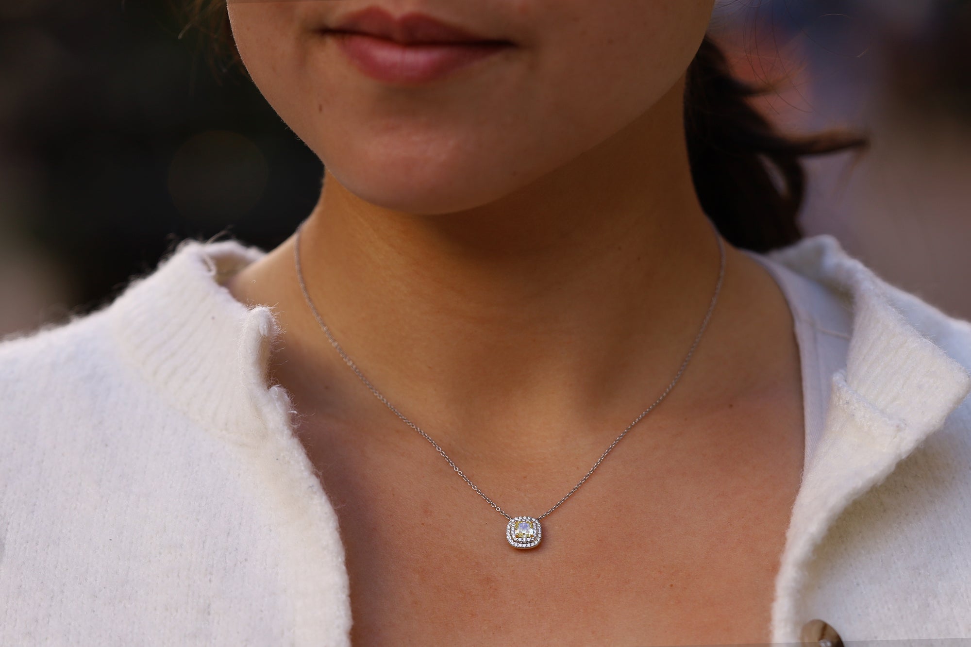 Tiffany & Co. Soleste Fancy Intense Yellow Diamond Pendant Necklace