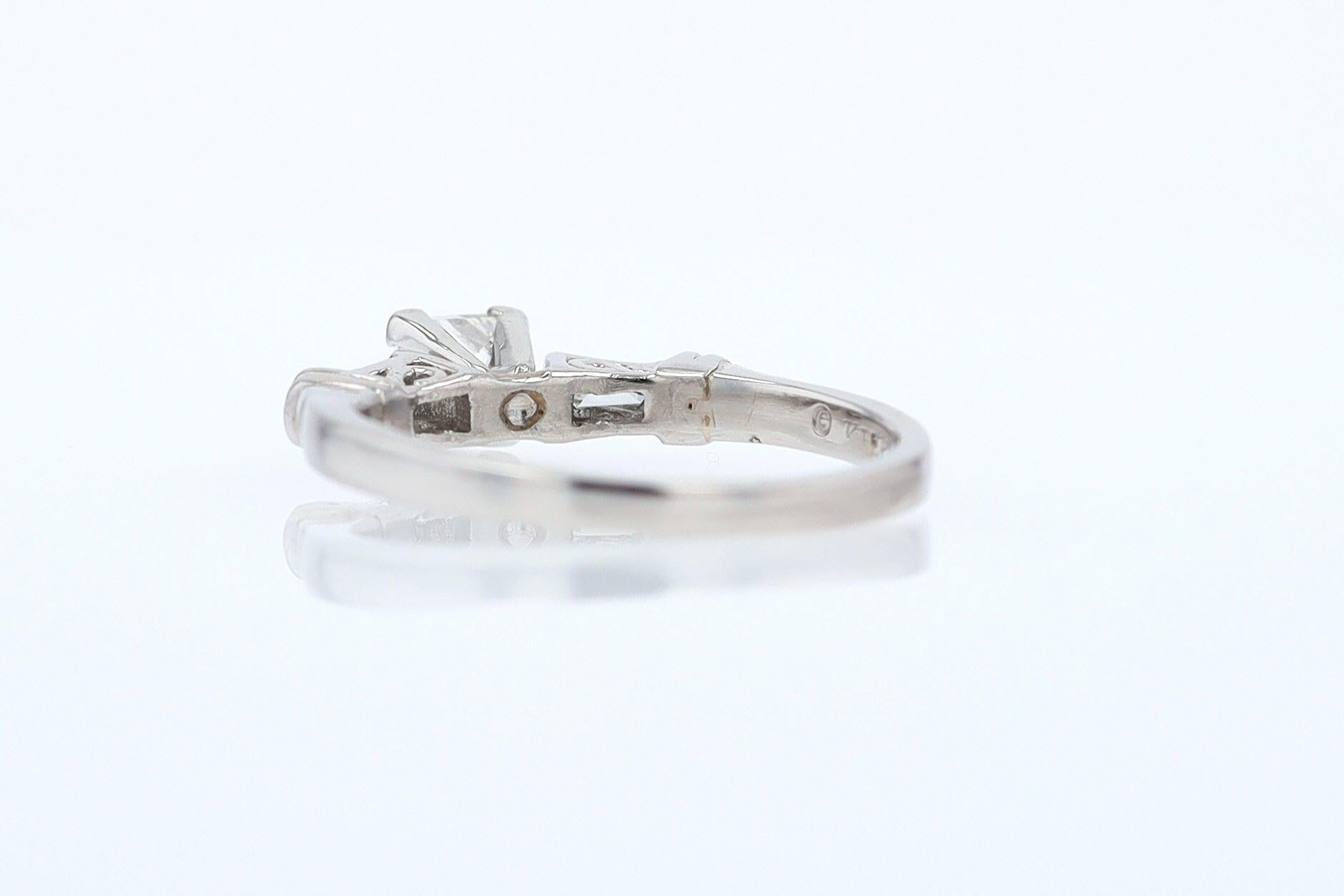 Vintage 1/2 Carat Petite Princess Cut Diamond Engagement Ring