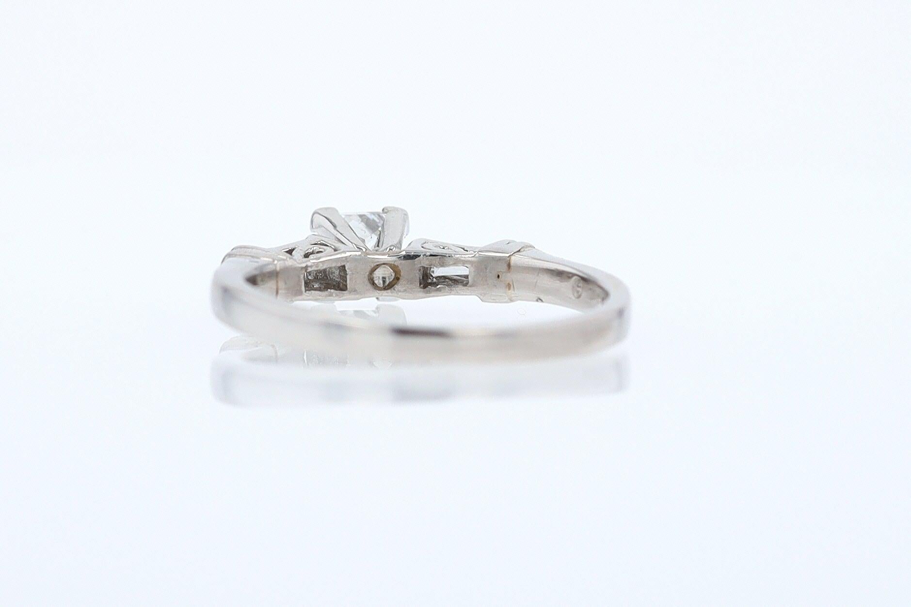 Vintage 1/2 Carat Petite Princess Cut Diamond Engagement Ring