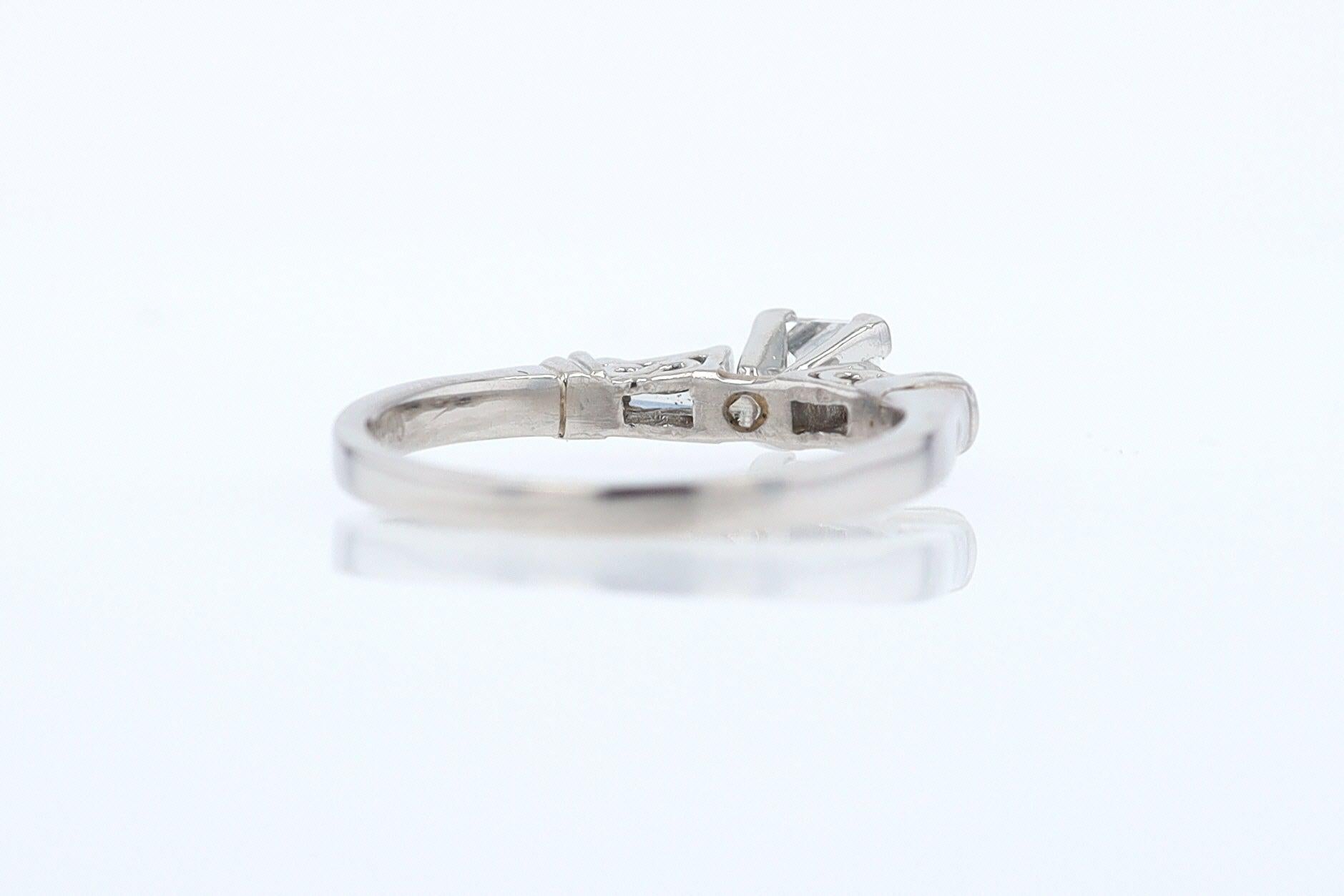 Vintage 1/2 Carat Petite Princess Cut Diamond Engagement Ring