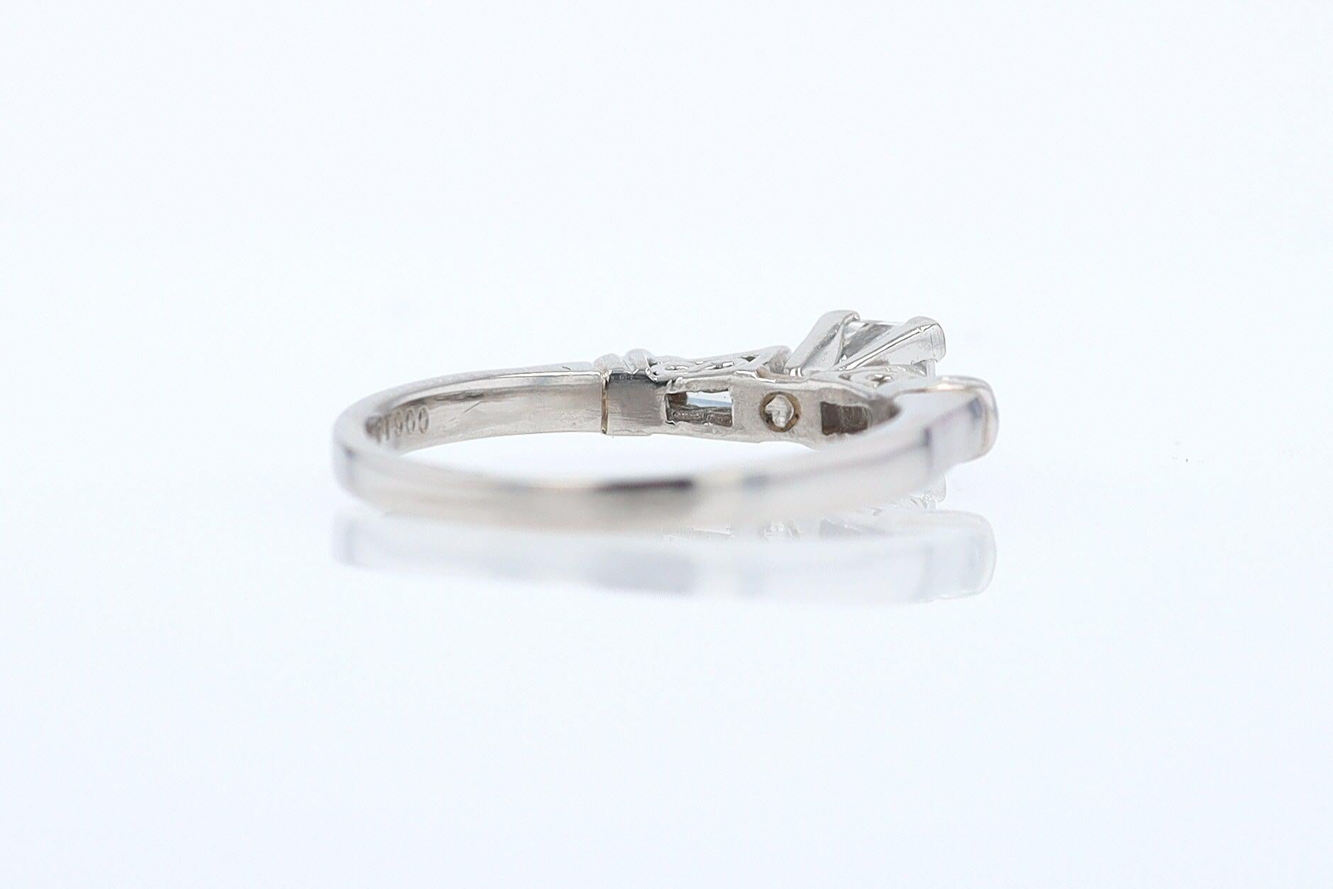 Vintage 1/2 Carat Petite Princess Cut Diamond Engagement Ring