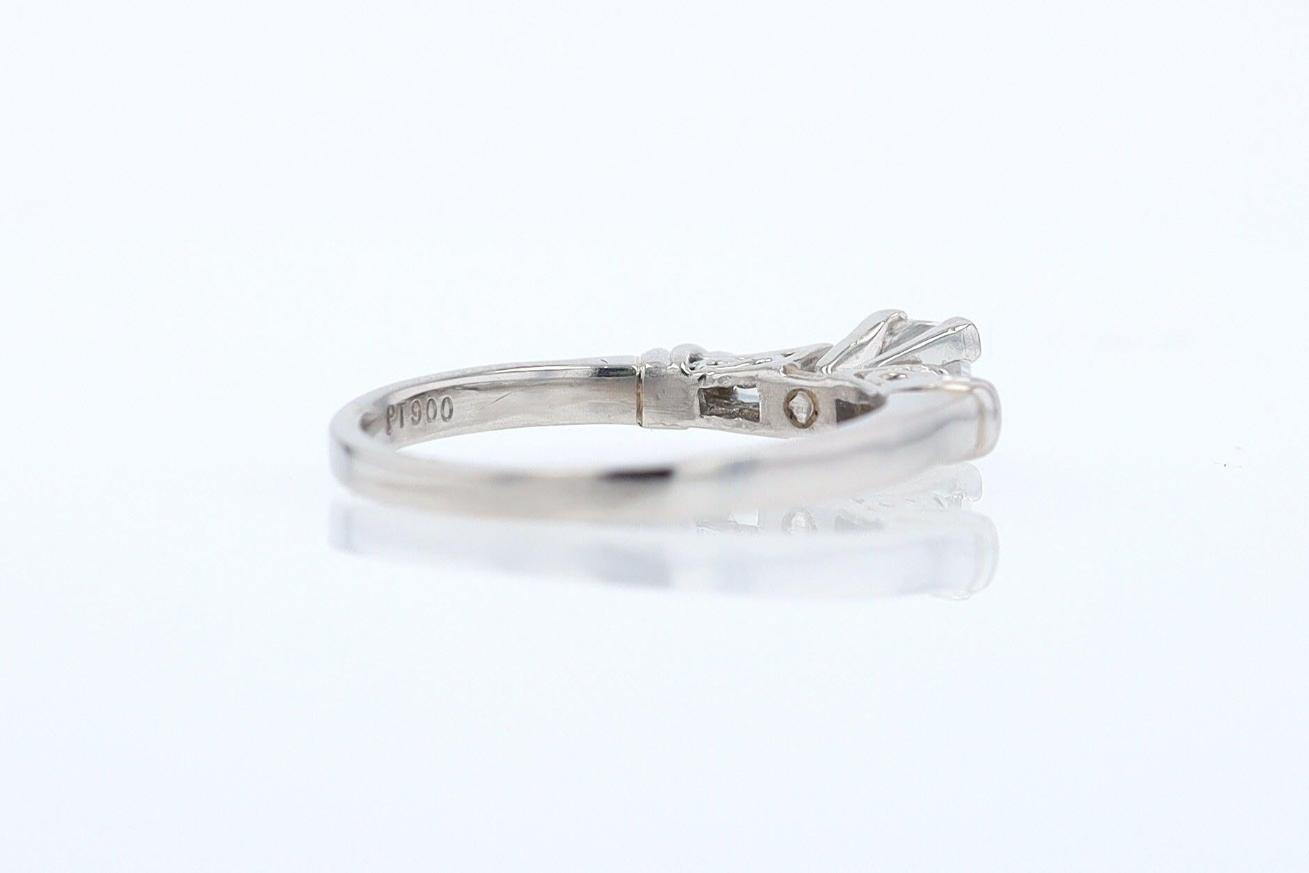 Vintage 1/2 Carat Petite Princess Cut Diamond Engagement Ring
