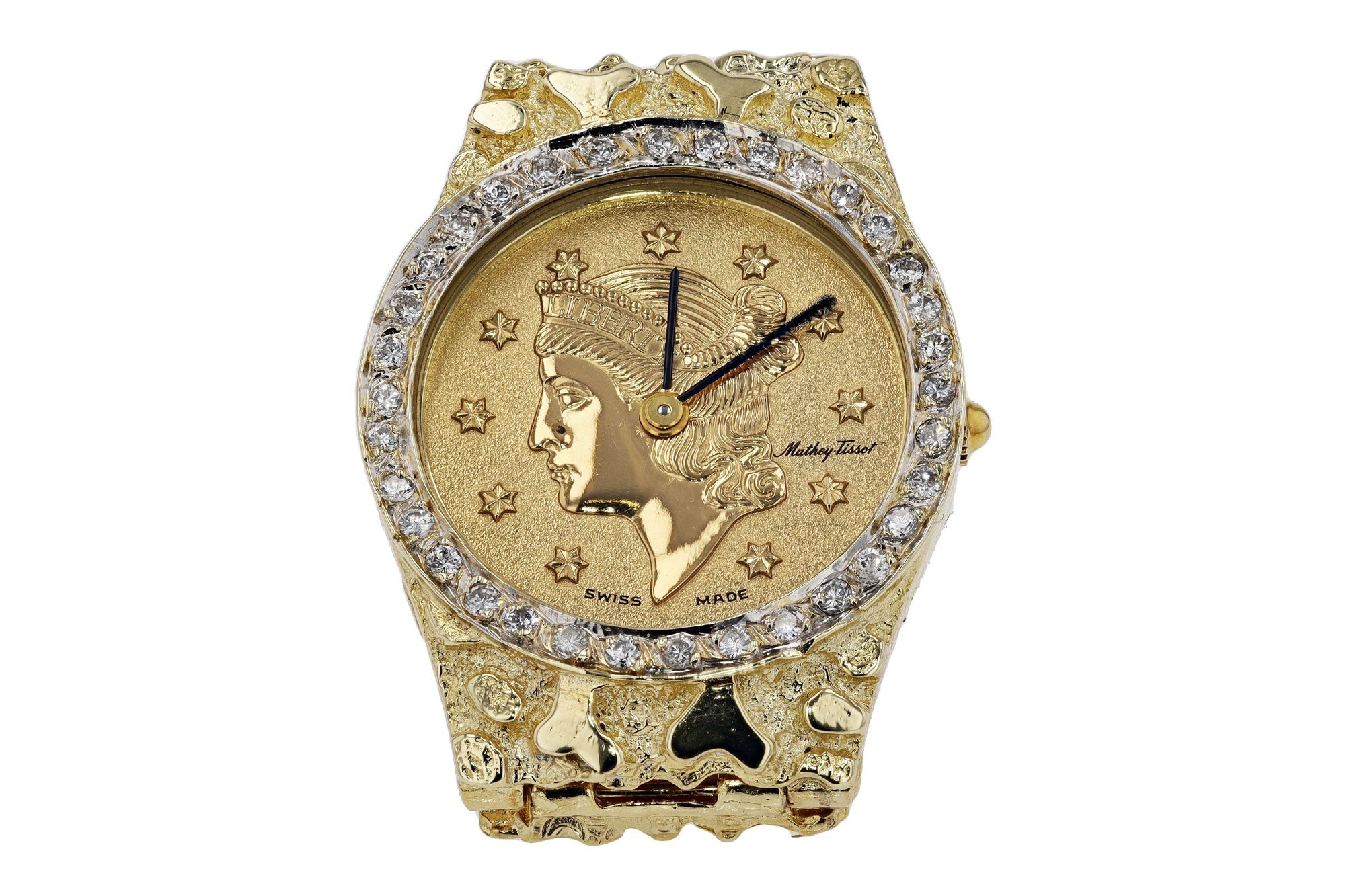 Vintage 1980s Gold Coin Nugget Ladies' Watch