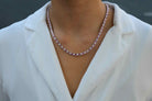 Vintage 1990s Estate 23 Carats Pink Sapphire and Diamond Riviera Necklace