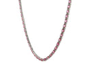 Vintage 1990s Estate 23 Carats Pink Sapphire and Diamond Riviera Necklace