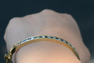 Vintage 2.00 Carat Sapphire and Diamond Yellow Gold Bangle Bracelet