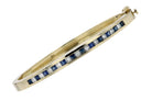Vintage 2.00 Carat Sapphire and Diamond Yellow Gold Bangle Bracelet
