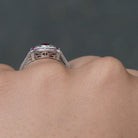 Vintage Filigree Ruby Diamond Shield Engagement Ring