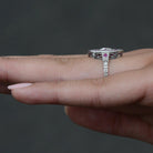 Vintage Filigree Ruby Diamond Shield Engagement Ring