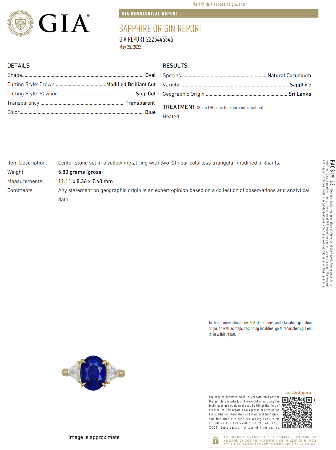 Vintage GIA Certified 6 Carat Ceylon Sapphire Engagement Ring