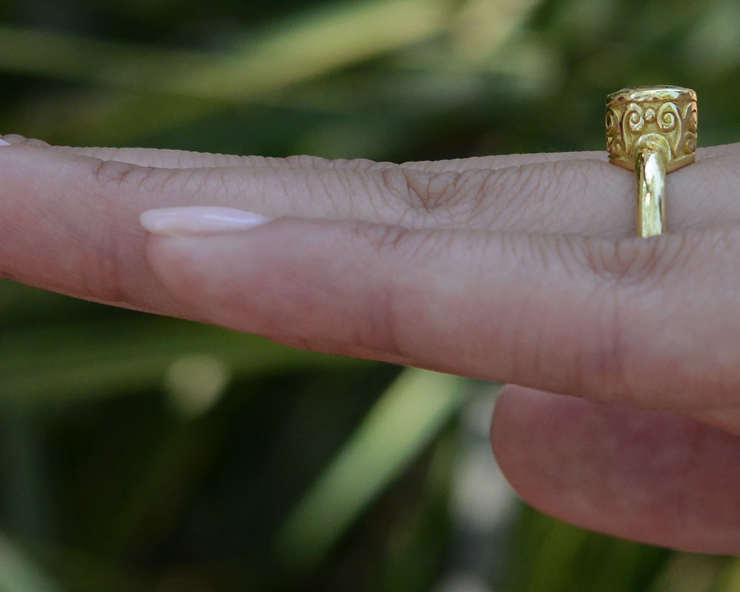 Vintage High Karat Gold White Sapphire Engagement Ring