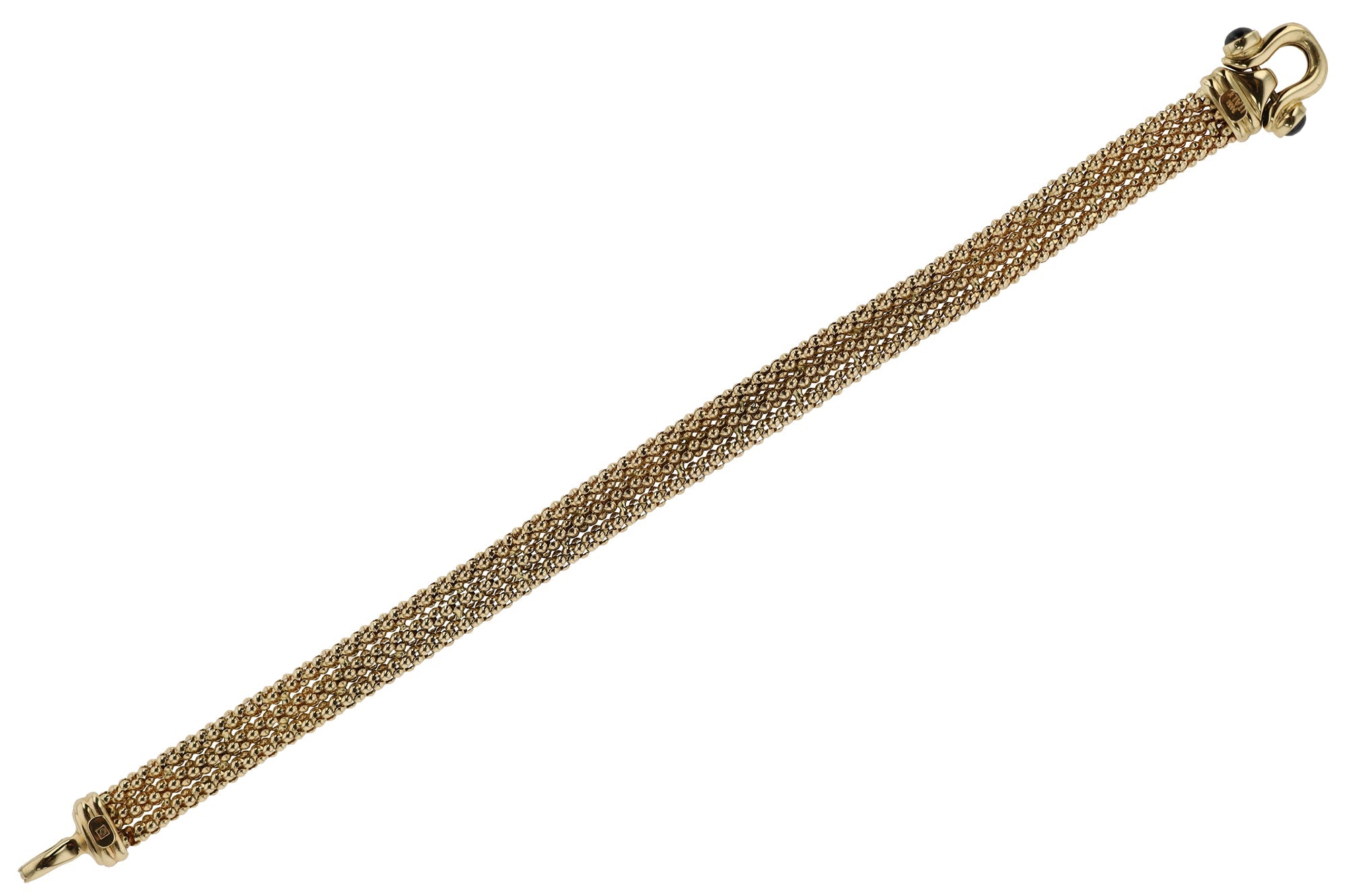 Vintage Italian 14k Yellow Gold & Sapphire Bracelet