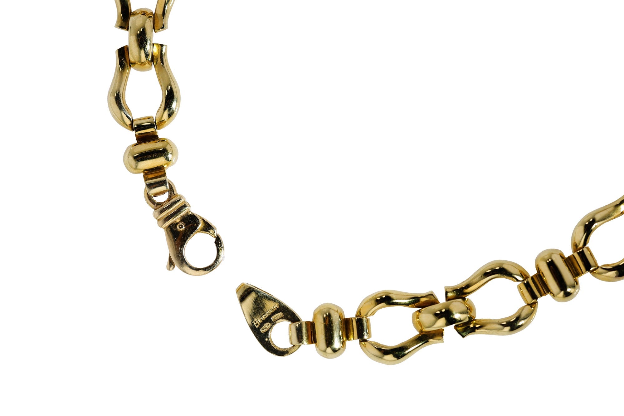 Vintage Italian 18k Yellow Gold Horsebit Equestrian Collar Necklace