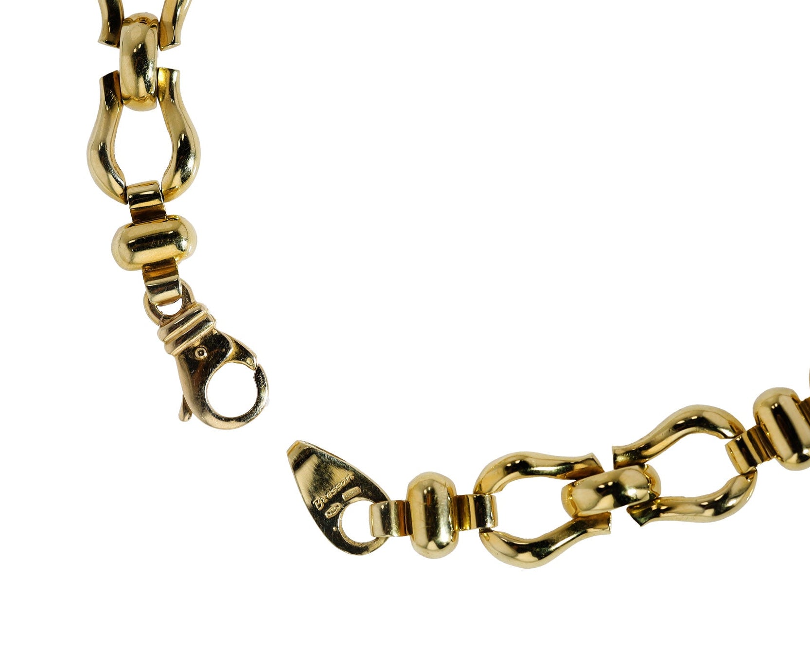 Vintage Italian 18k Yellow Gold Horsebit Equestrian Collar Necklace