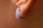 Vintage Lavender Jade & 14k Gold Oval Earrings
