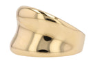Vintage Modernist 14k Yellow Gold Free Form Wide Band