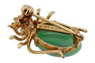 Vintage Natural Jade Spider 14k Gold Pin-Pendant Brooch