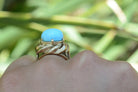 Vintage Retro Sleeping Beauty Turquoise Cocktail Ring