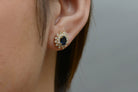 Vintage Sapphire & Diamond Cluster Stud Earrings