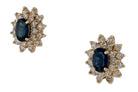 Vintage Sapphire & Diamond Cluster Stud Earrings