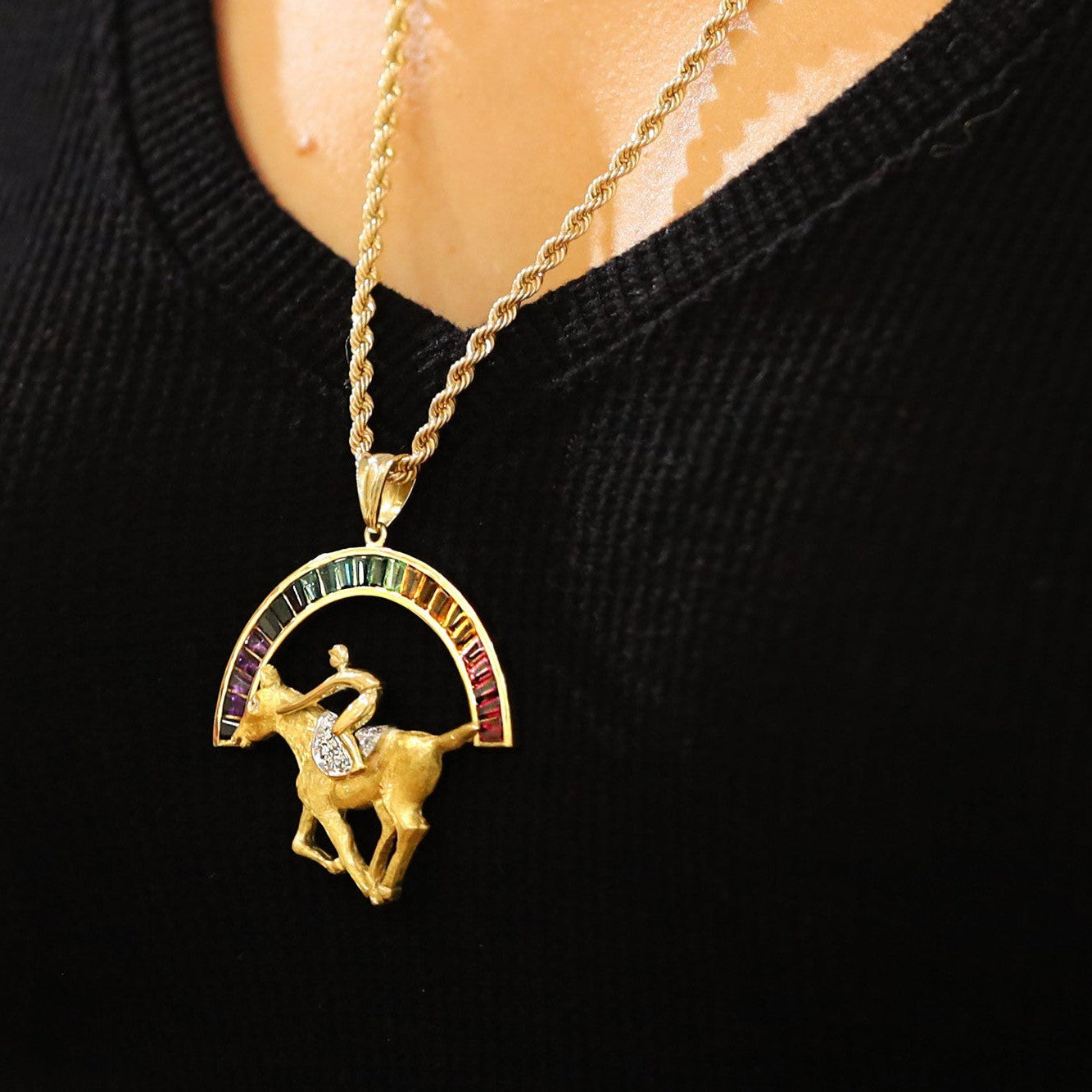 Winning Colors Kentucky Derby 18K Gold Necklace