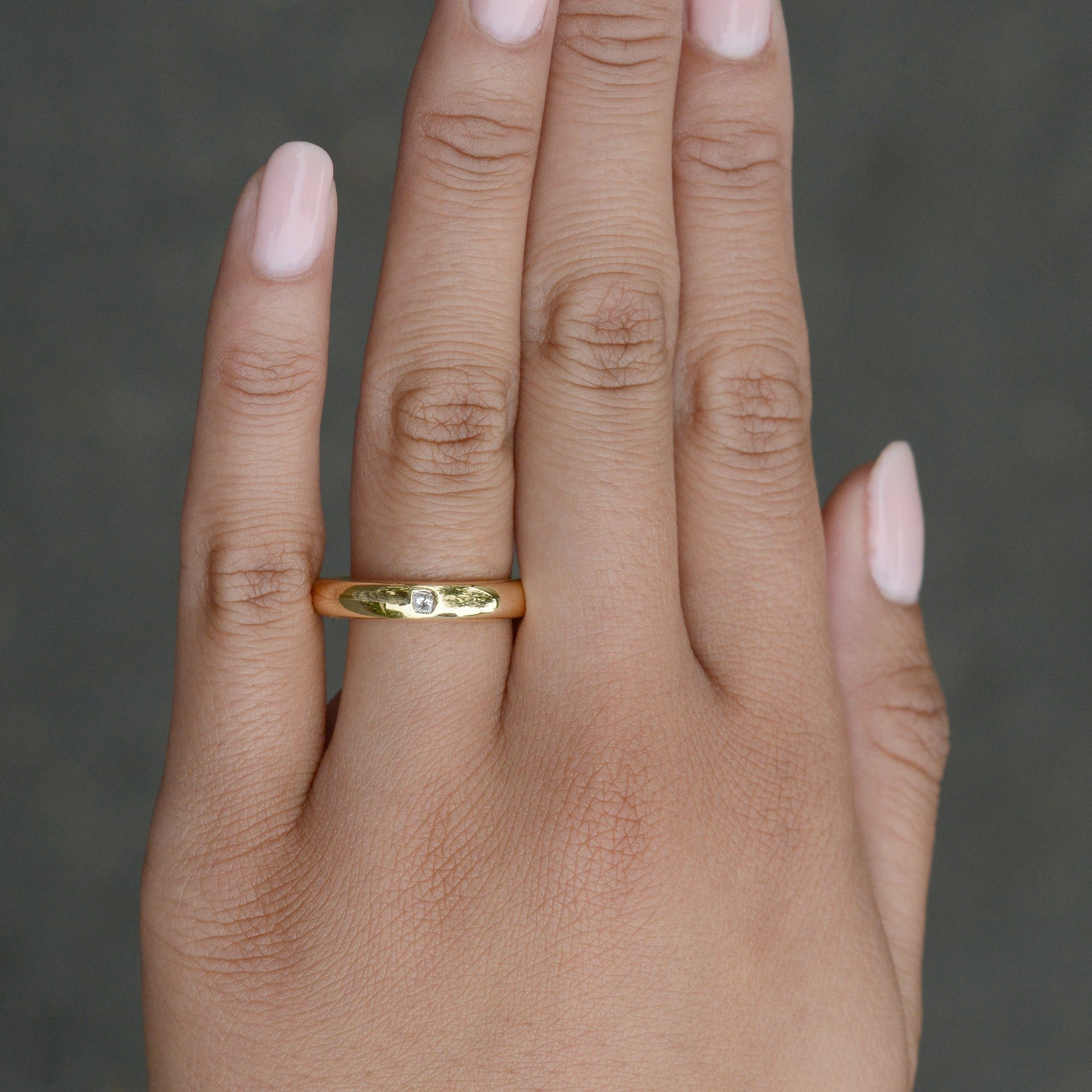 Yellow Gold Diamond Solitaire Wedding Band