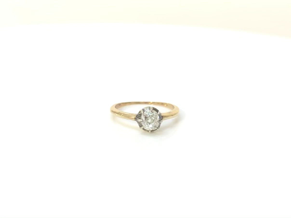 One carat diamond Georgian style solitaire engagement ring.