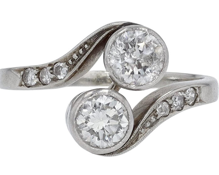 Vintage Toi Et Moi Engagement Ring