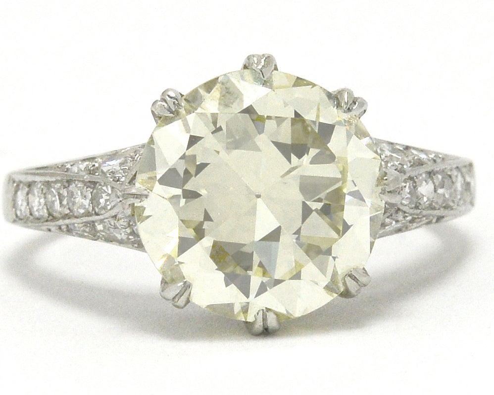 Edwardian 4 carat diamond solitaire engagement ring.