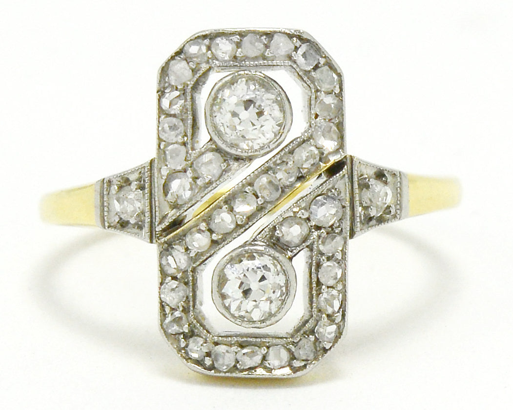 Figure 8 looking diamonds gold ring.