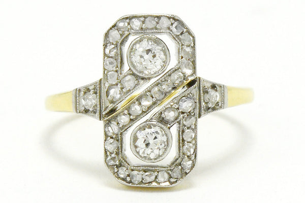 Figure 8 looking diamonds gold ring.