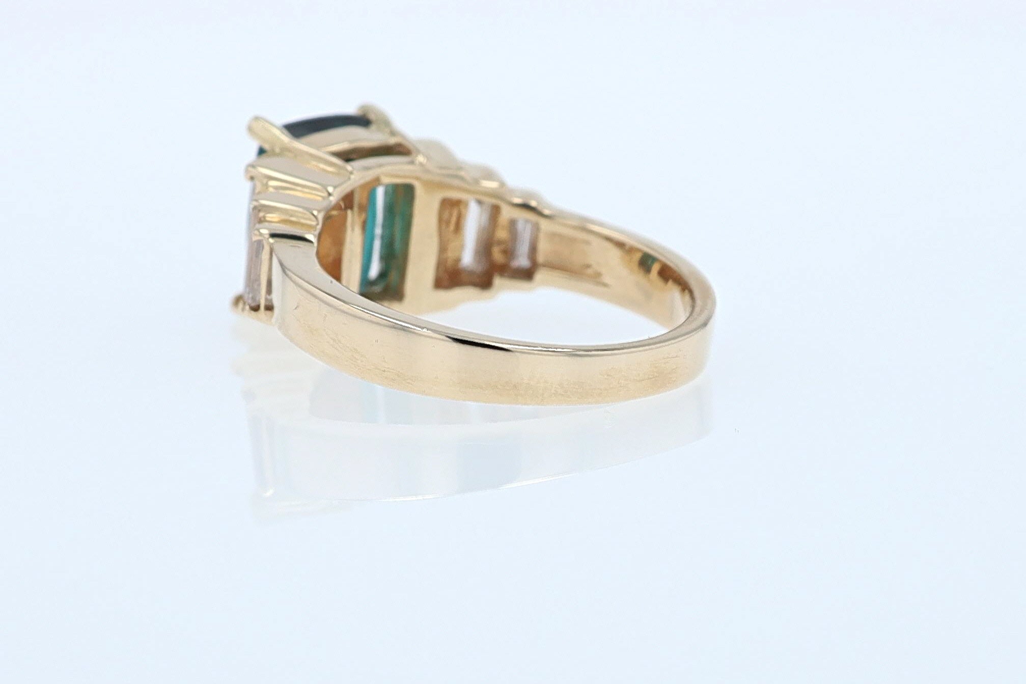 Contemporary 3 Carat Indicolite Tourmaline & Diamond Engagement Ring