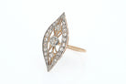 Elongated Edwardian Filigree Diamond Navette Ring