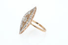 Elongated Edwardian Filigree Diamond Navette Ring