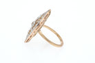 Elongated Edwardian Filigree Diamond Navette Ring