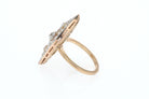 Elongated Edwardian Filigree Diamond Navette Ring