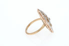 Elongated Edwardian Filigree Diamond Navette Ring