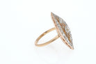 Elongated Edwardian Filigree Diamond Navette Ring